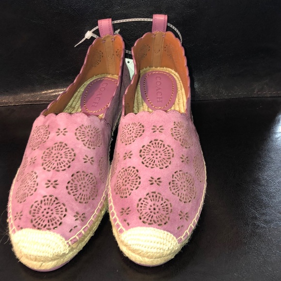 Coach Tea Rose LASER CUT Astor Espadrilles - Picture 1 of 5